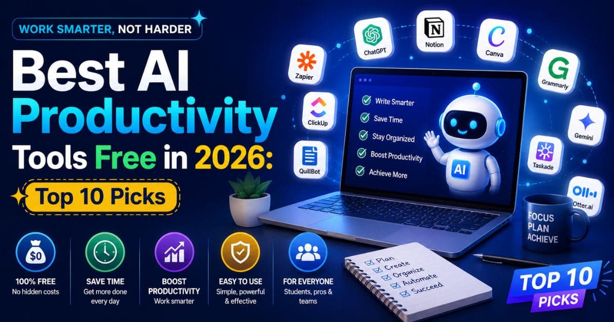 Best AI Productivity Tools Free in 2026: Top 10 Picks